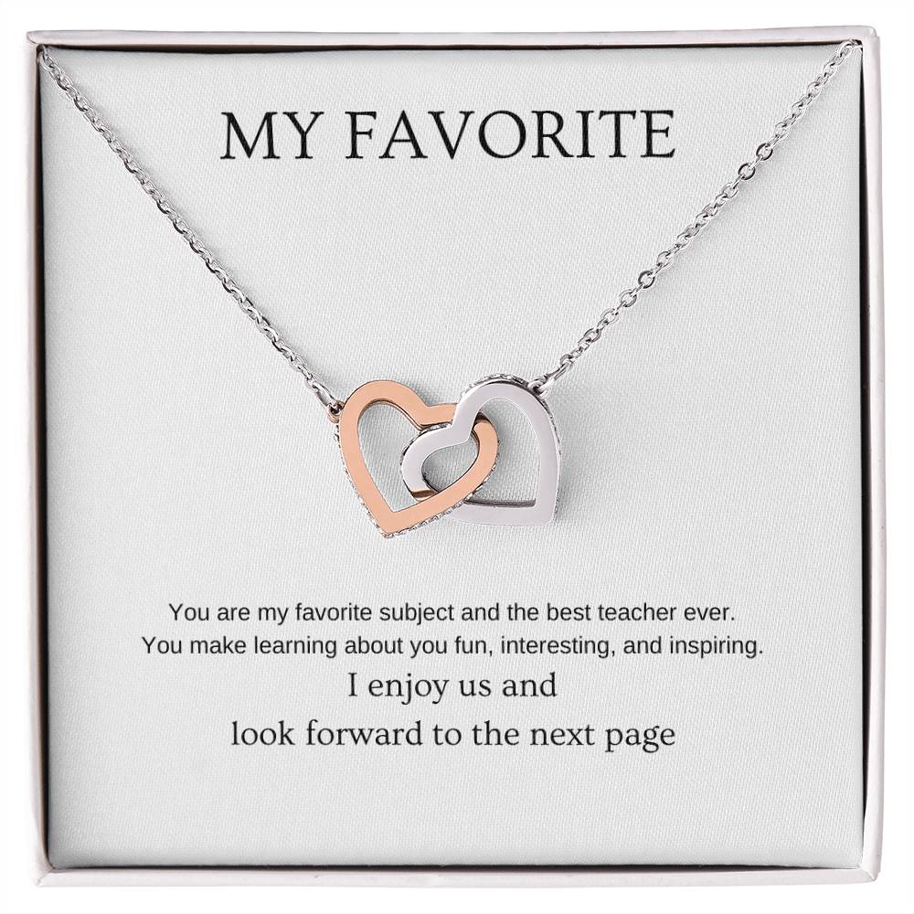 My favorite - Partner Necklace | Gift for girlfriend, fiancée, wife | Pendant Necklace | Interlocking Hearts Necklace