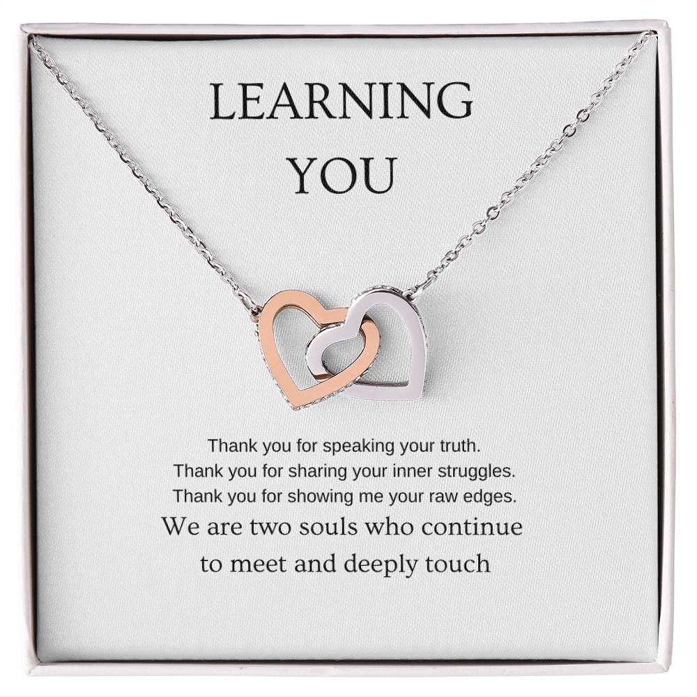 Learning You - Romantic Necklace | Gift for girlfriend, fiancée, wife | Pendant Necklace | Interlocking Hearts Necklace