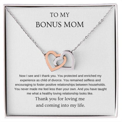 Now I see - Bonus Mom Necklace | Gift for bonus mom | Pendant Necklace | Interlocking Hearts Necklace