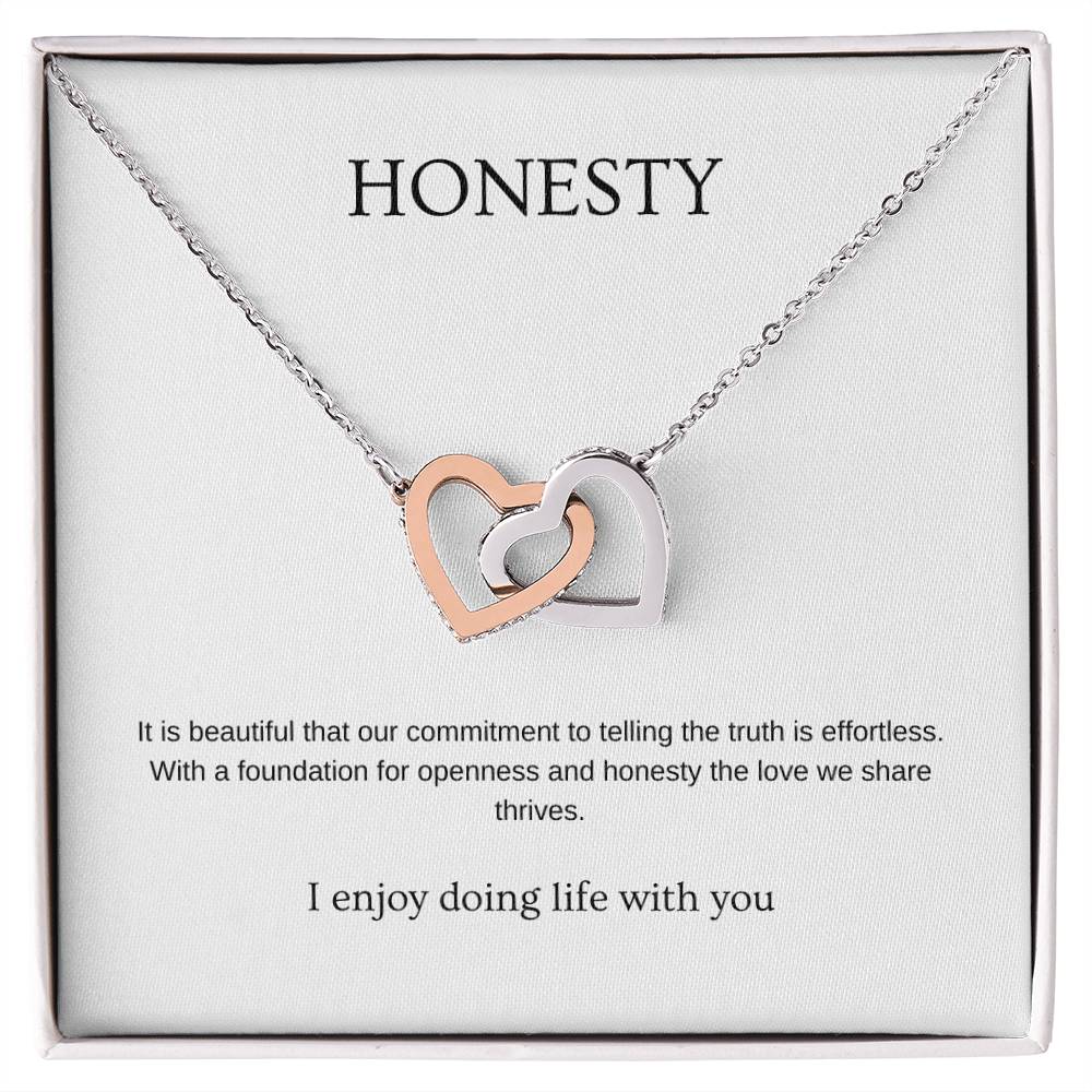 Honesty - Romantic Necklace | Gift for girlfriend, fiancée, wife | Pendant Necklace | Interlocking Hearts Necklace