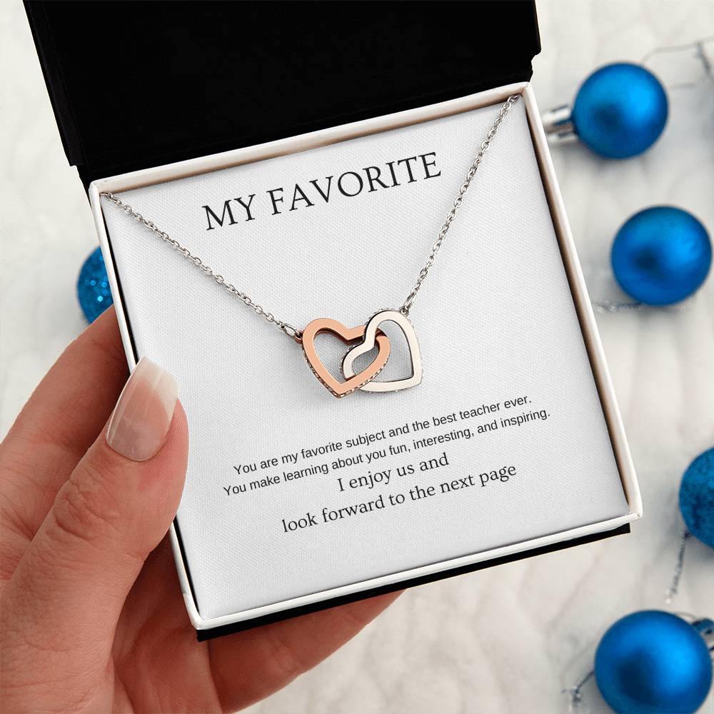 My favorite - Partner Necklace | Gift for girlfriend, fiancée, wife | Pendant Necklace | Interlocking Hearts Necklace