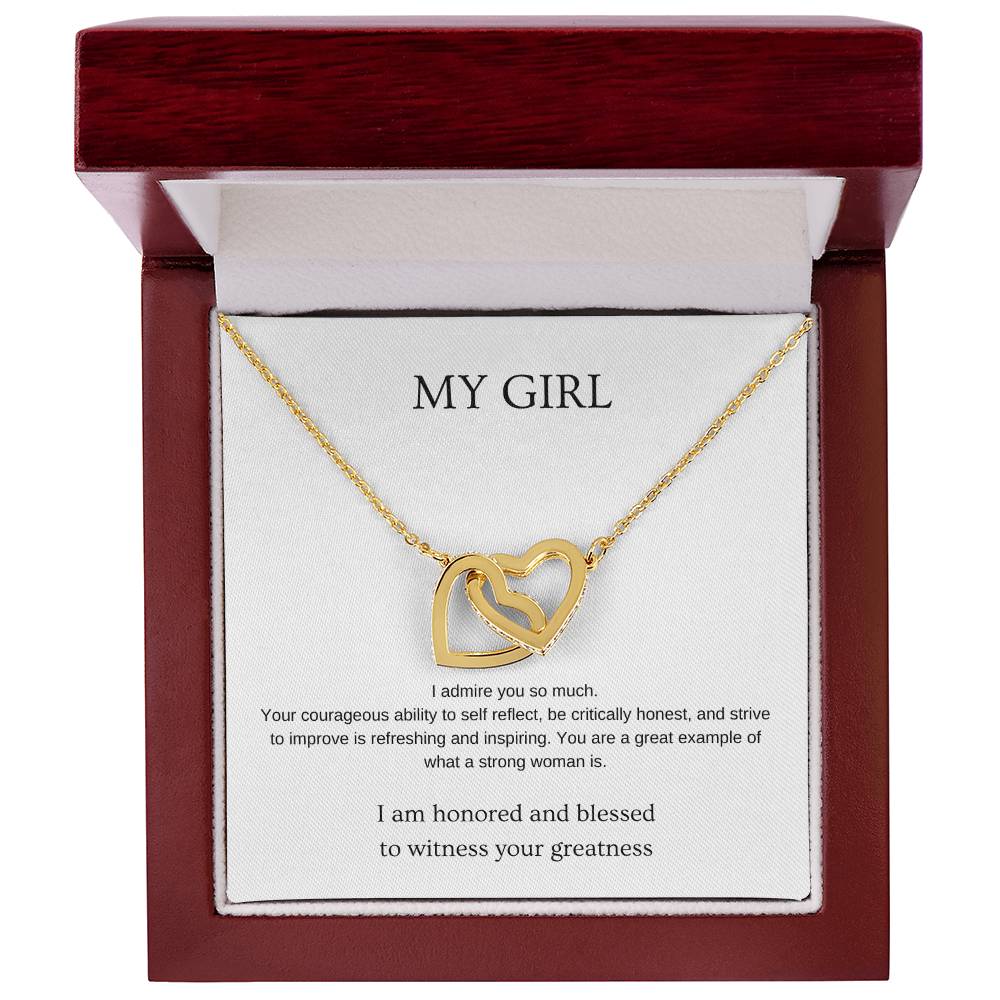 My Girl Necklace | Gift for friend | Pendant Necklace | Interlocking Hearts Necklace