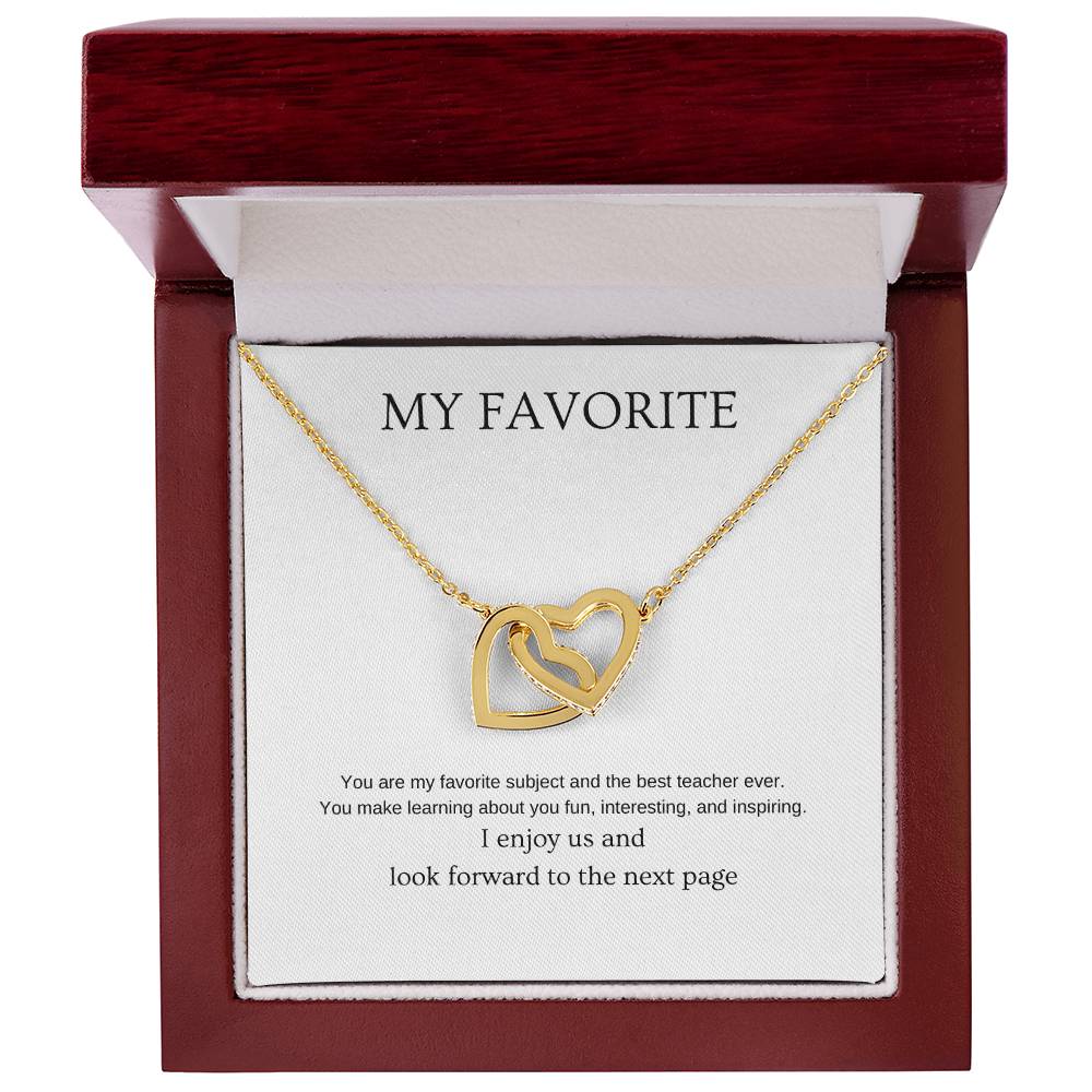 My favorite - Partner Necklace | Gift for girlfriend, fiancée, wife | Pendant Necklace | Interlocking Hearts Necklace