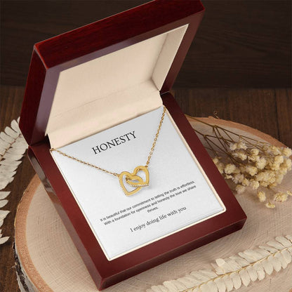 Honesty - Romantic Necklace | Gift for girlfriend, fiancée, wife | Pendant Necklace | Interlocking Hearts Necklace