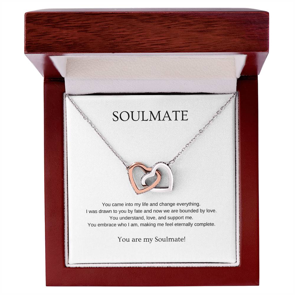 Soulmate - Romantic Necklace | Gift for girlfriend, fiancée, wife | Pendant Necklace | Interlocking Hearts Necklace