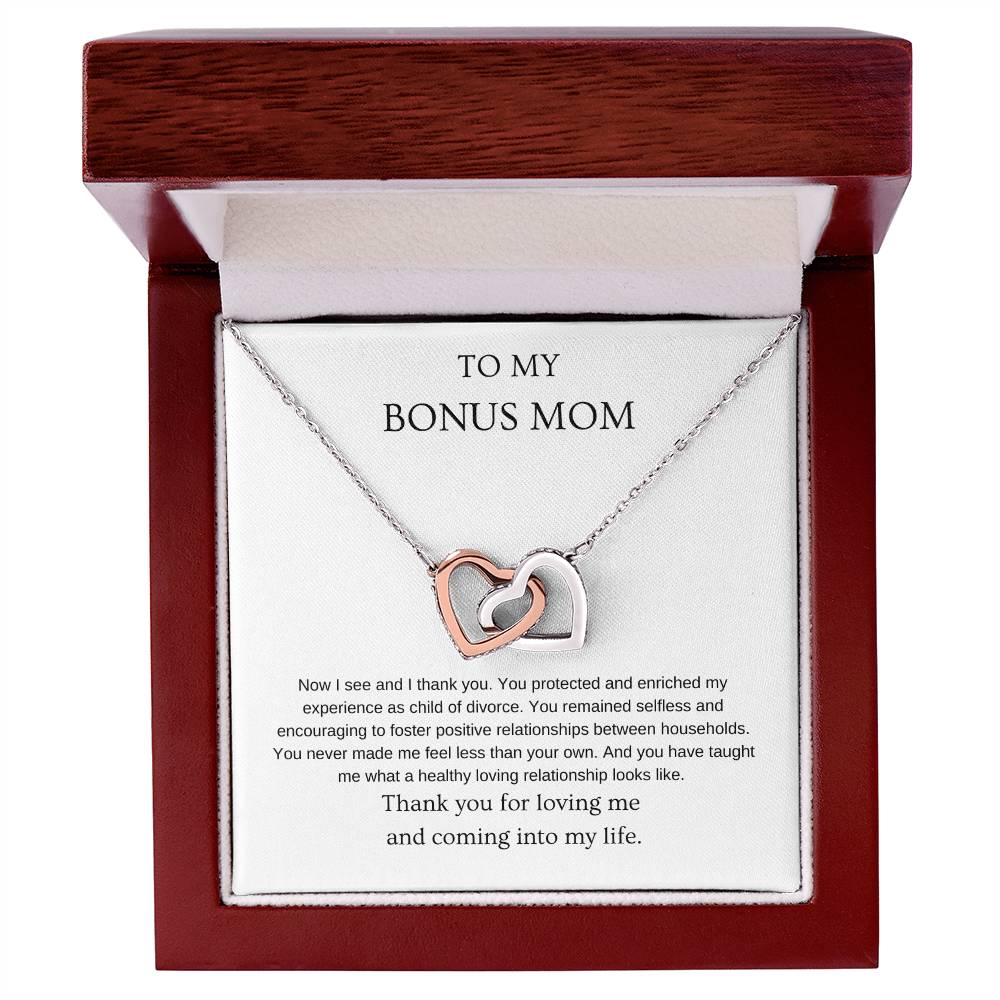 Now I see - Bonus Mom Necklace | Gift for bonus mom | Pendant Necklace | Interlocking Hearts Necklace