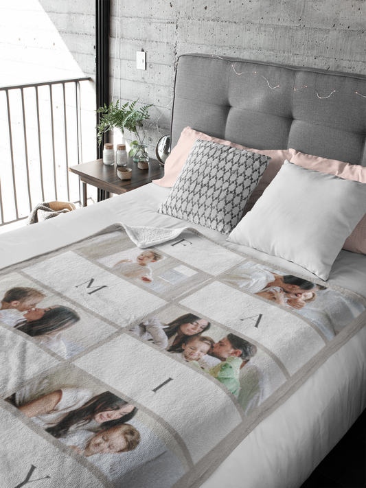 "Family" Personalized  Photos Blanket