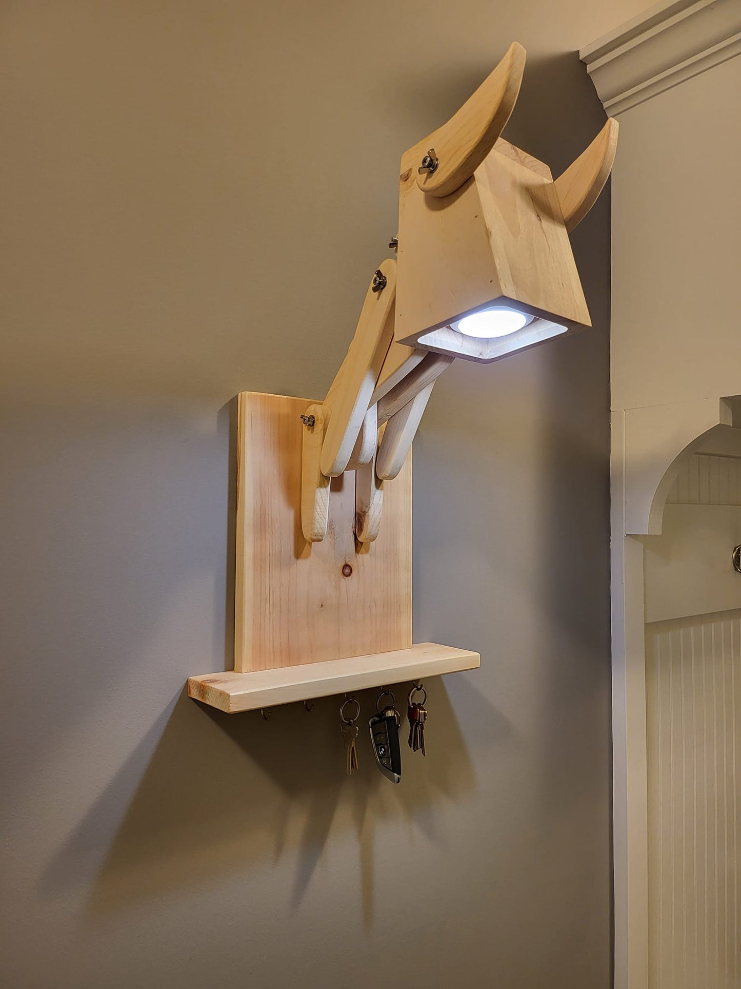 Handcrafted Dog Lamp w/ Wall Mount– Light Up Your Space, Your Way!