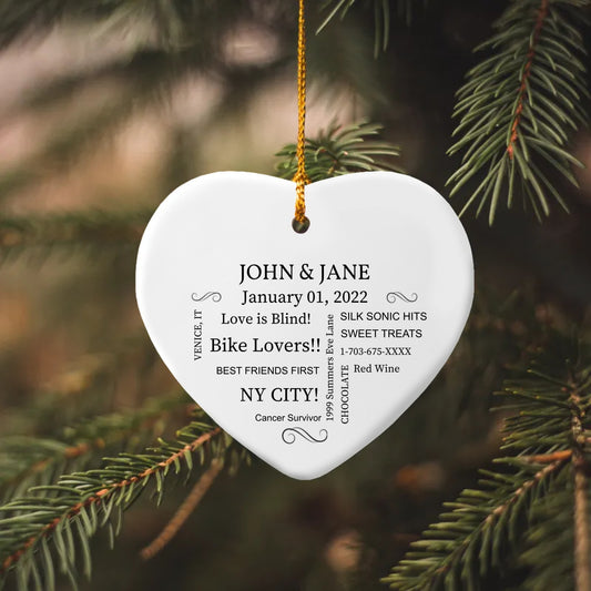 Customizable Word Collection - Heart Ornament